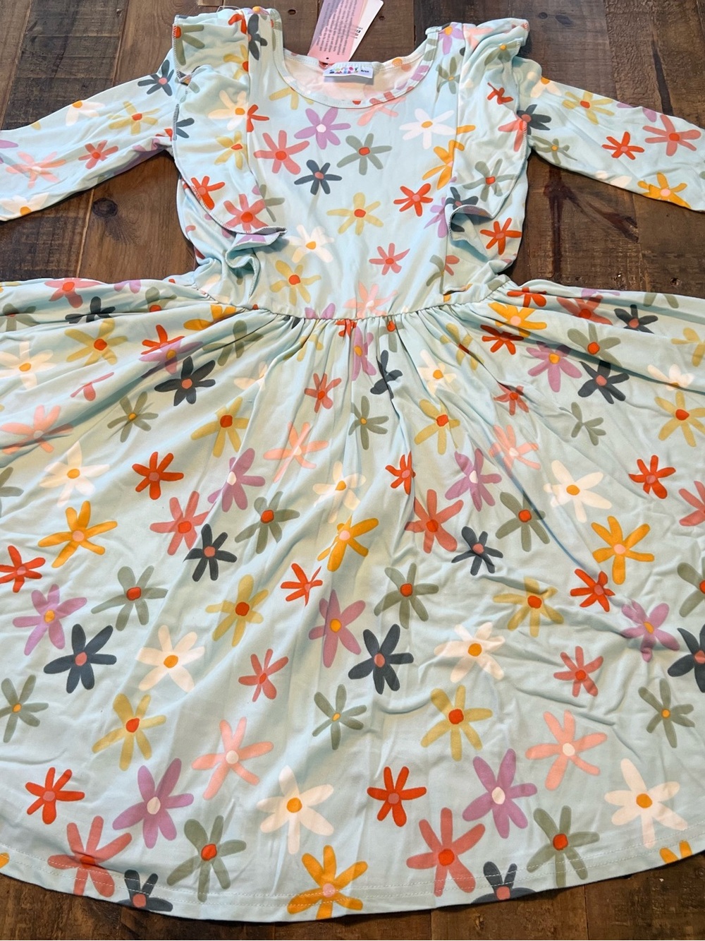 Dot Dot Smile size 8/10 girls floral Ruffle twirl dress New